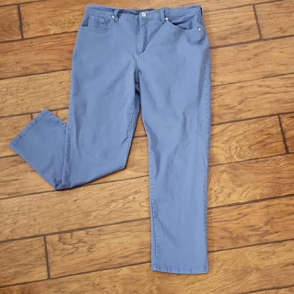 Blue Casual Pants By Gloria Vanderbilt Womens Size 14